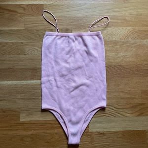 Pink Zara spaghetti strap bodysuit size: S
